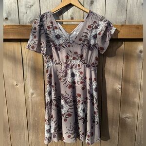 Madewell Mauve Floral Mini Dress